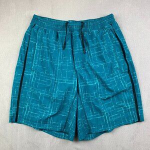 Lululemon Mens Shorts Large Blue Striped Pace Breaker 9" Lined Liner Lightweight